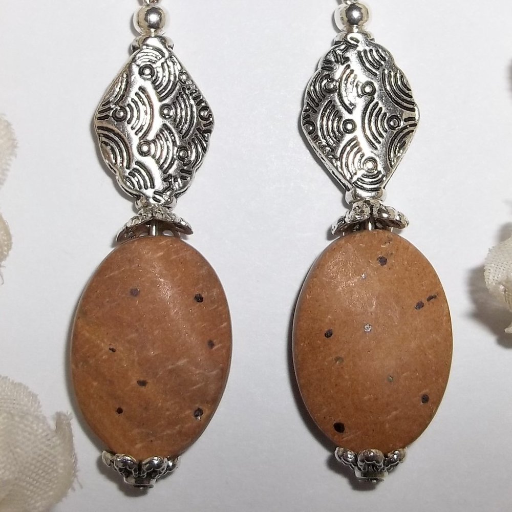 Brown Boho Beaded Earring Set Handmade NWT 5208 - Picture 7 of 8